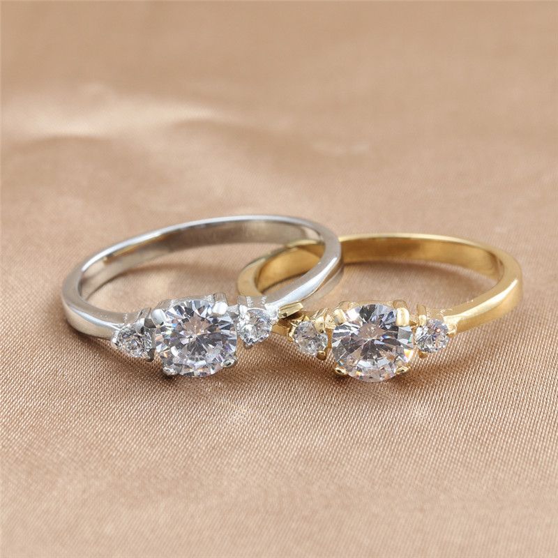 Jewelry Titanium White Trendy Women Personality Punk Stainless Steel Engagement Ring 24087_voghion.com