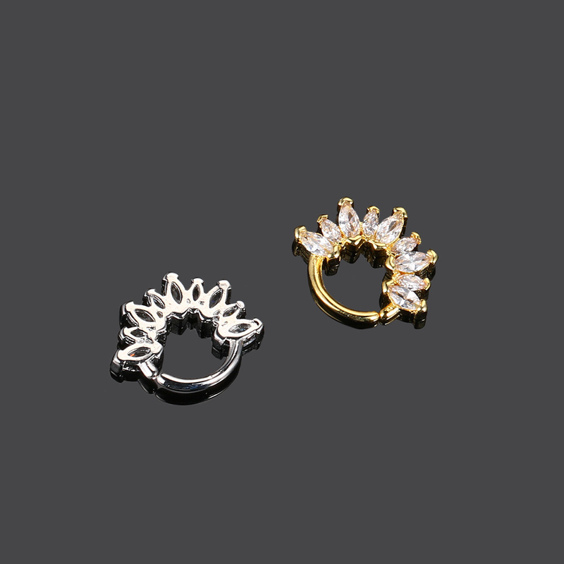 Anello al naso in zircone personalizzato in stile europeo e americano Anello da donna semplice e alla moda con piercing all'osso dell'orecchio, gioielli transfrontalieri per l'orecchio caldo_voghion.com