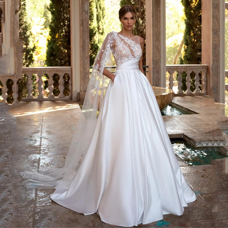 Abito da sposa da donna, abito da sposa principale semplice_voghion.com
