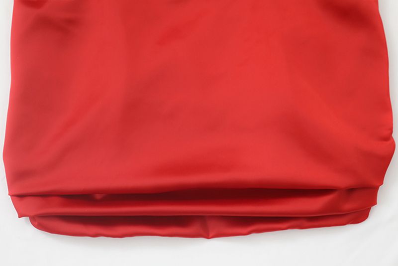 Damkläder Tube Top Ärmlös Enfärgad Slit Klänning_voghion.com