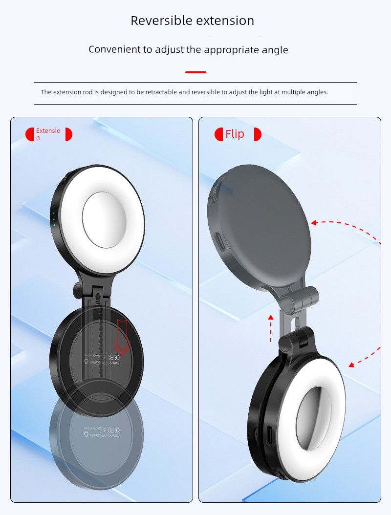 Magnéitesch Saugkraaft Handy Fëllliicht Gëeegent fir iPhone Portable Handheld Selfie Beliichtung Praktesch Gadget_voghion.com