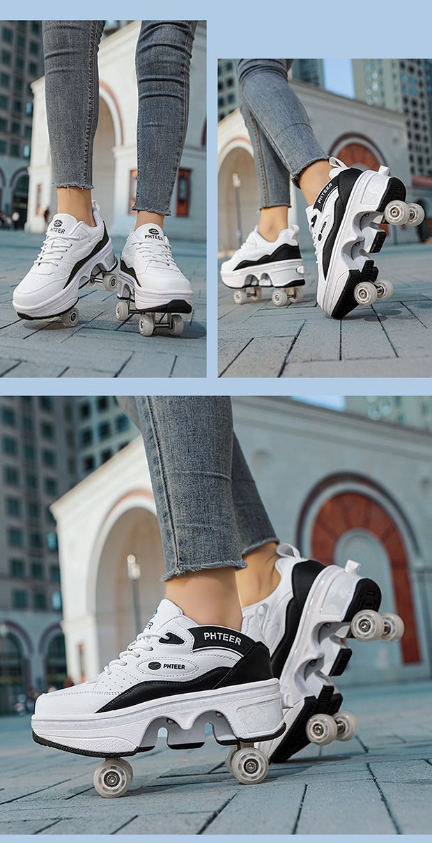 Deformed Four Wheeled Running Shoes That Can Walk And Skate Wheel Shoes New Roller Skates Roller Skates_voghion.com