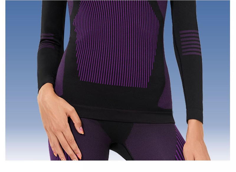 Intimo funzionale da donna per lo sport all'aria aperta, autunno inverno, caldo, ad asciugatura rapida, traspirante, set di compressione da sci_voghion.com