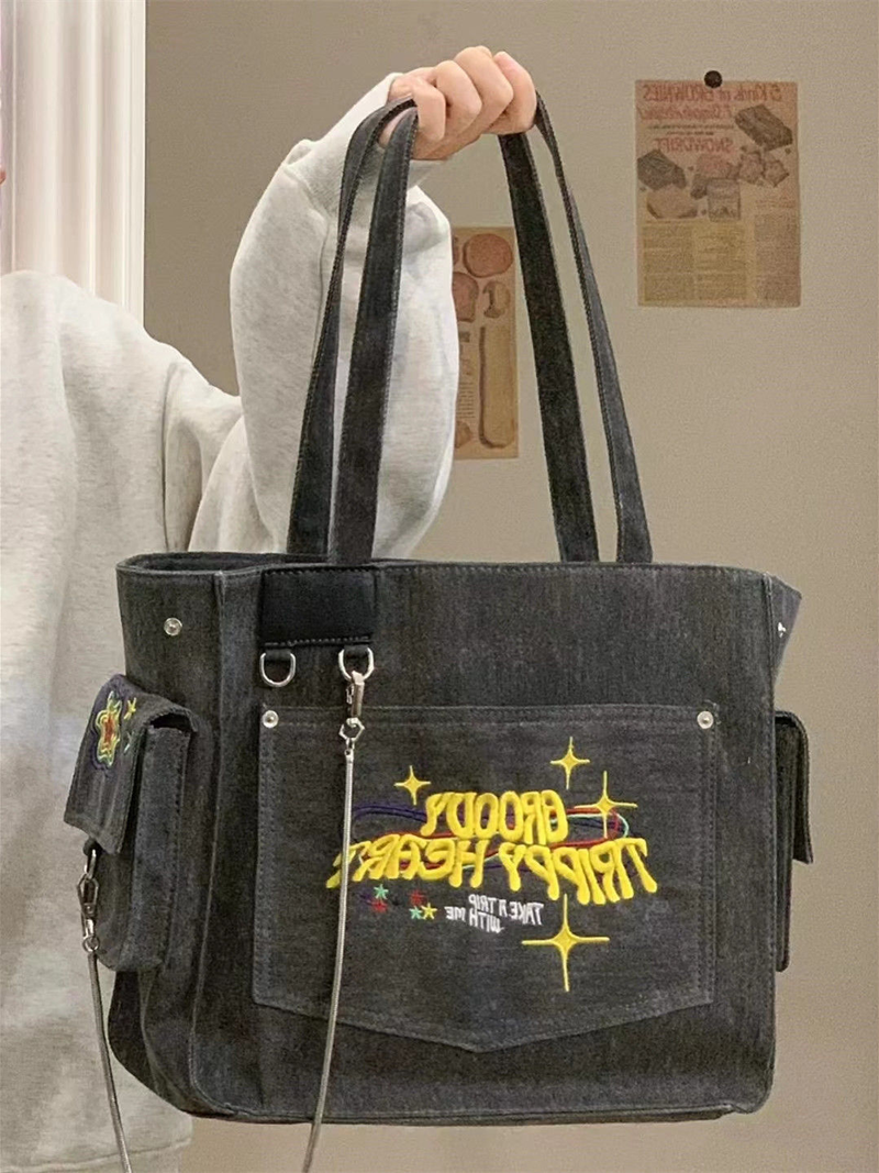 Přenosná retro vintage taška s vyšívanými písmeny, plátěná, velkokapacitní, taška přes rameno, nákupní taška, dámská taška_voghion.com