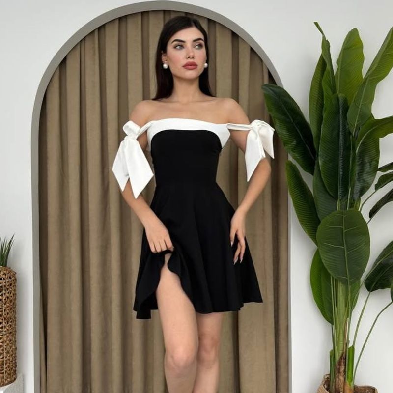 Elegante abito midi monospalla plissettato - Gonna estiva a trapezio con vita sottile per donna_voghion.com