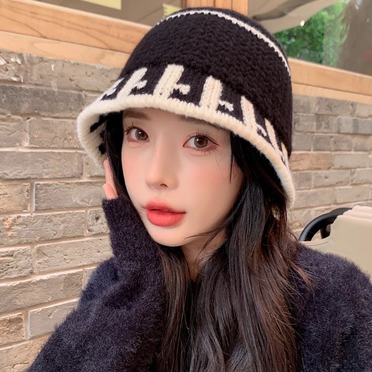 2025 New Korean Style Color Block Fisherman For Women, Autumn And Winter Ear Protection, Warm, Simple, Versatile, Face_voghion.com