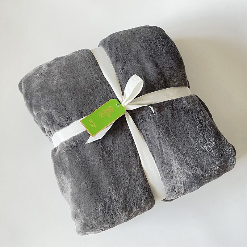 New Flannel Blanket Solid Color Milk Fleece Multi-functional Blanket Office Nap Sofa Blanket_voghion.com