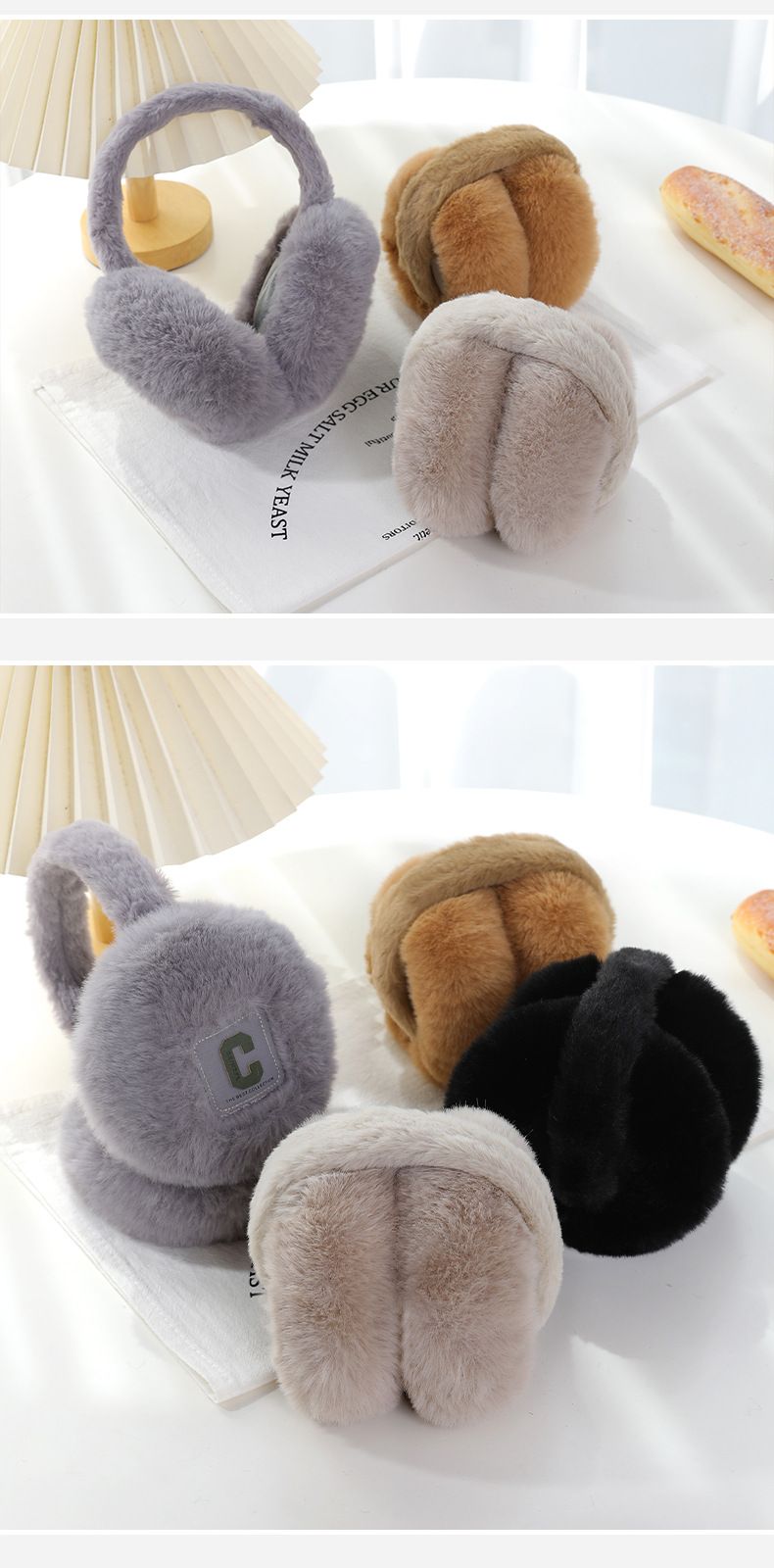 Gemütliche Winter-Ohrenschützer für Damen und Herren – Weiche, fleecegefütterte Ohrenwärmer für draußen, winddicht und leicht, Unisex-Accessoires für kaltes Wetter beim Radfahren_voghion.com