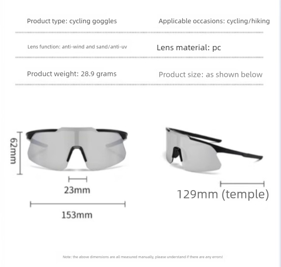 Occhiali da sole unisex antivento per ciclismo, protezione UV, arrampicata, sci, alpinismo, montatura nera, bianco Mercury_voghion.com