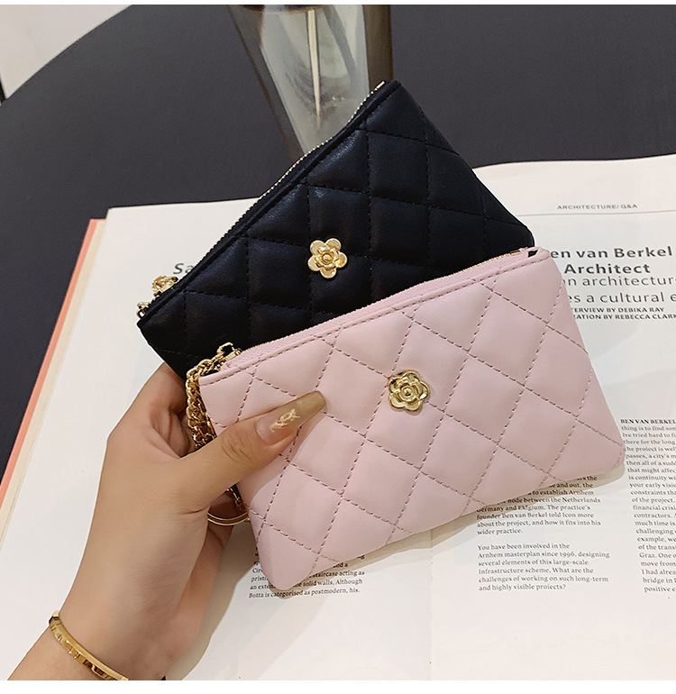 2023 kleine Brieftasche für Damen, kurzer Abschnitt, dünn, neuer Führerschein, Schlüsseltasche, Kartenhalter, Kamelie-Diamant-Reißverschluss, Münztasche_voghion.com