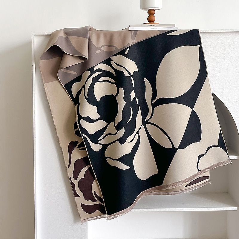 Design High-End-Kaschmirschal für Herbst und Winter, verlängerter, warmer Schal für Damen, vielseitige Farbabstimmung_voghion.com