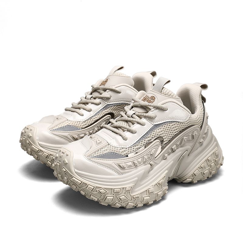 26xx Scarpe futuristiche per papà, nuove, in mesh patchwork, struttura tridimensionale, sneakers alla moda_voghion.com