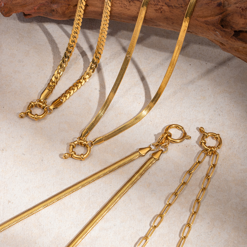 2025 Neuheiten Uworld Mode Edelstahl 18 K Kette Halskette Charme Metall Textur Kragen Schmuck Titan Wasserdicht Collier Femme_voghion.com