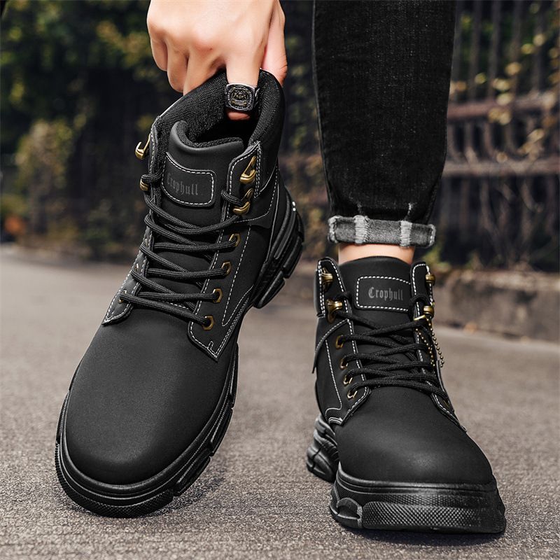 Herbst Leder Wasserdicht 2025 Trendy Neue High-top Workwear Motorrad herren Martin Stiefel_voghion.com