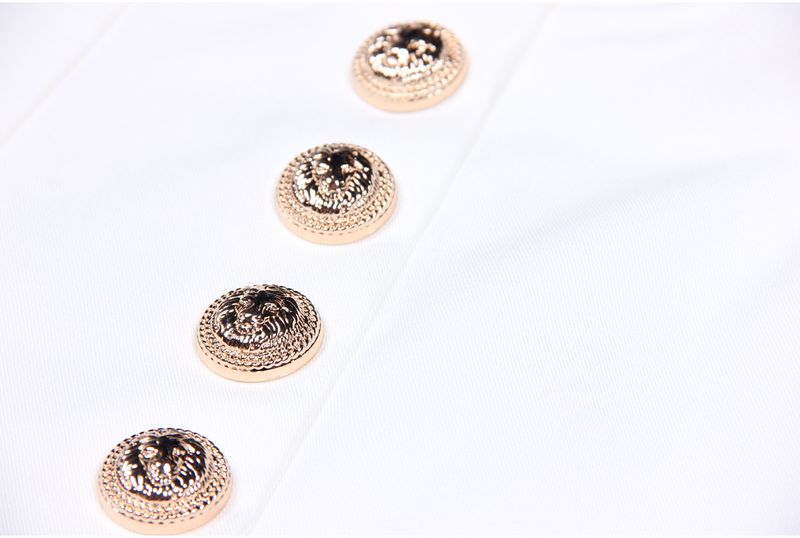 Women's clothing new fashion double-breasted rivet concealed button loose straight pants women's trousers casual commuting supply_voghion.com