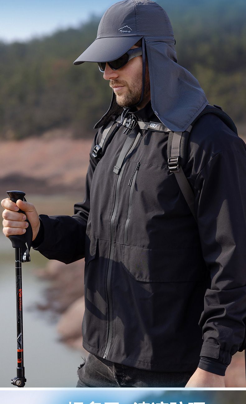 Sombrero de verano de secado rápido para el sol al aire libre con chal, gorra de béisbol para hombres y mujeres, visera de protección solar impermeable, escalada, pesca_voghion.com