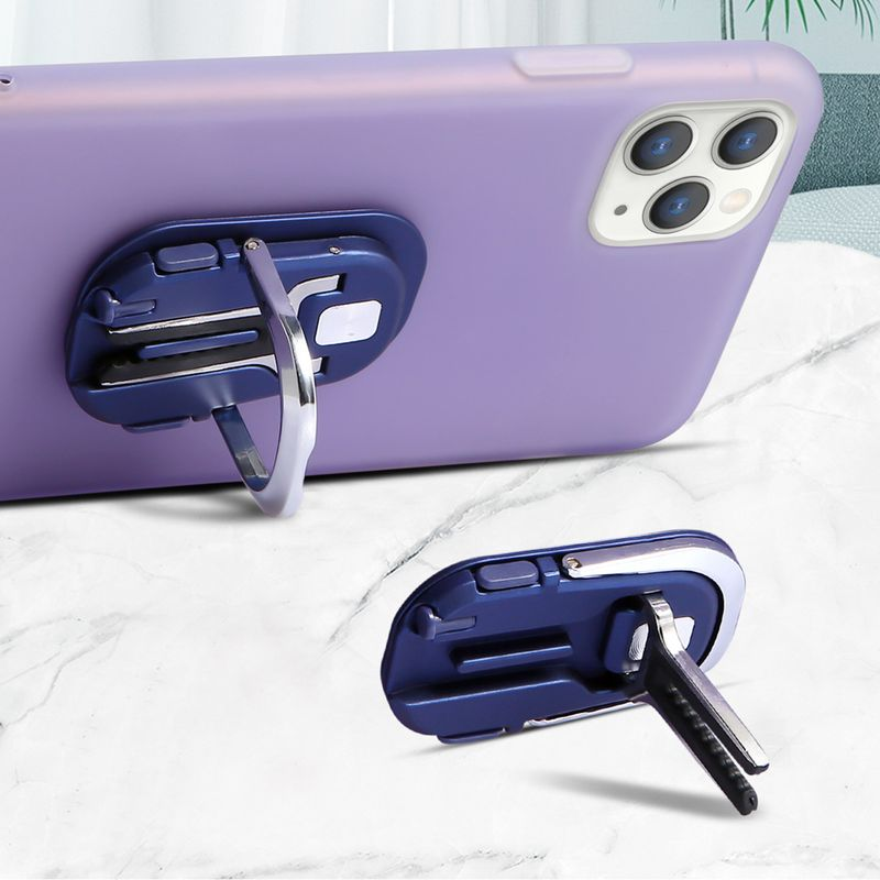 Večfunkcijsko vrtljivo zložljivo avtomobilsko držalo za telefon Kunjiuyou z obročkom za navigacijo-črno_voghion.com