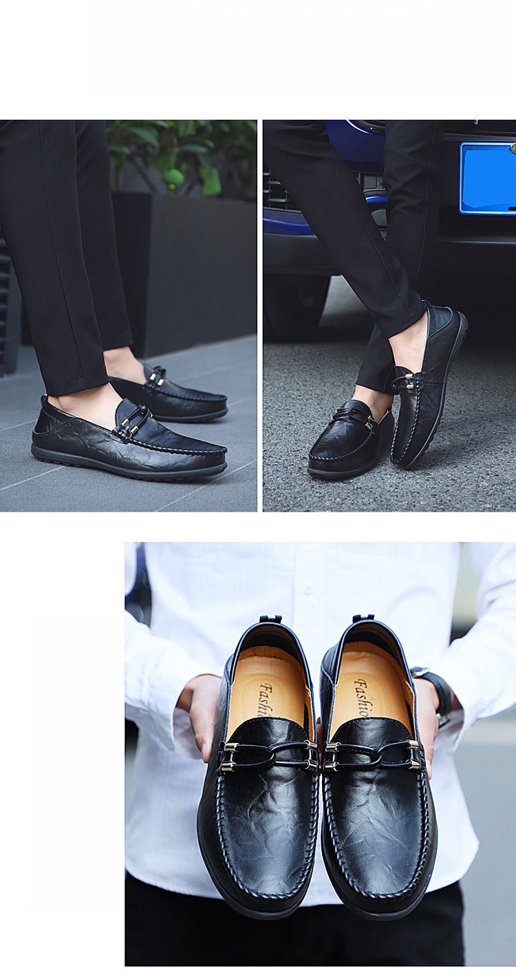 Skórzane męskie buty casualowe luksusowej marki miękkie wygodne wsuwane mokasyny męskie retro mokasyny włoskie lekkie męskie buty do jazdy samochodem_voghion.com