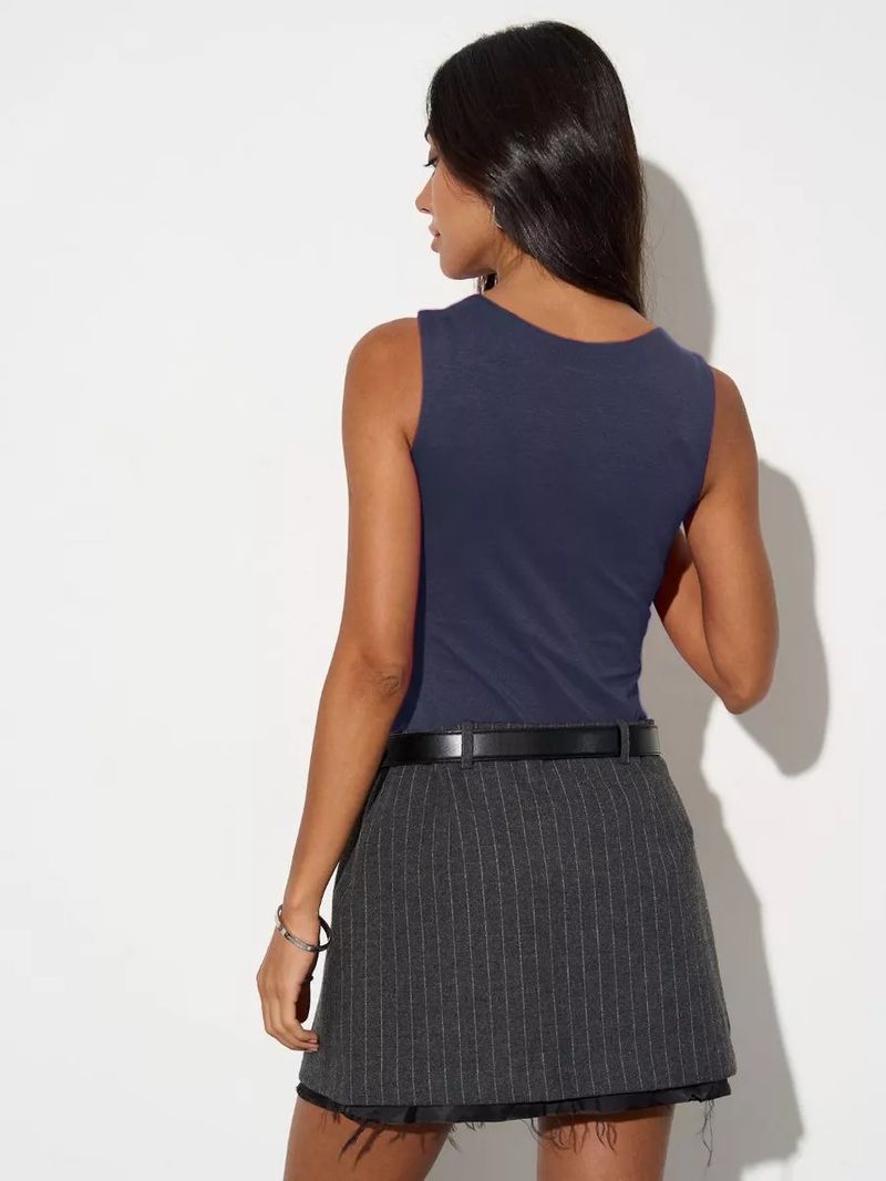 Slim Fit Doppellagiges Camisole-Top für Damen – Nahtloses Unterhemd aus hochelastischer Baumwollmischung für Blazer und Bürokleidung_voghion.com
