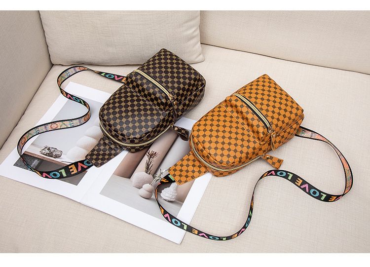 Borsa a tracolla da donna con stampa a lettere e nastro, borsa a tracolla casual_voghion.com