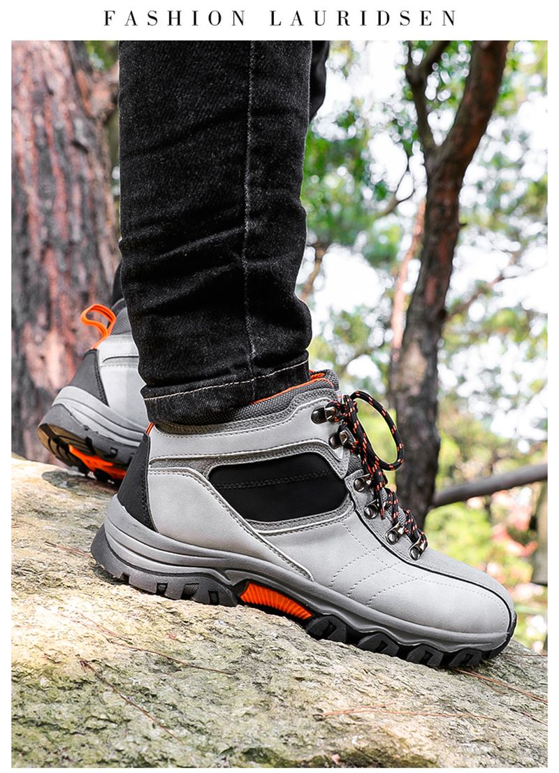 Stivali alti da uomo, comodi, casual, con lacci, antiscivolo, scarpe da trekking da uomo, resistenti, traspiranti, con suola spessa, stivaletti da uomo_voghion.com