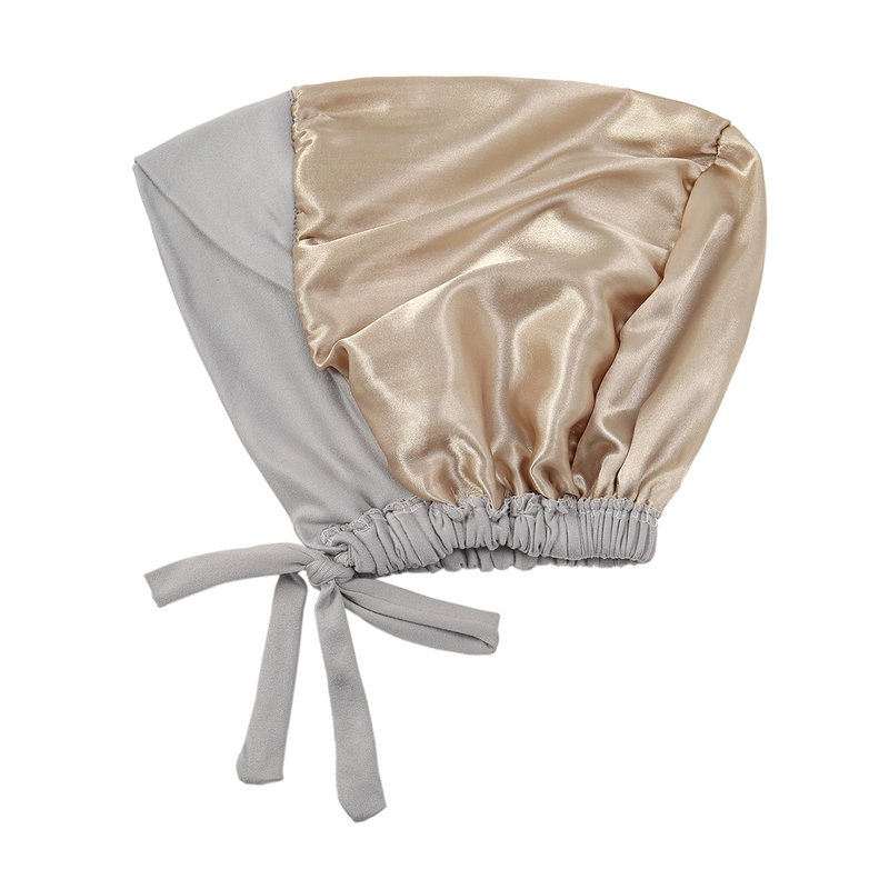 new multi-color satin lining turban hat drawstring bottom hat forehead cross strap hood_voghion.com