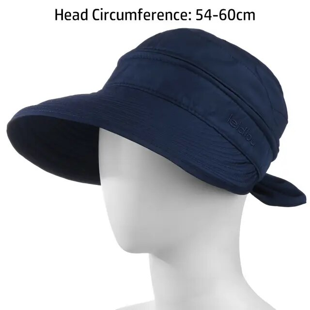 Women Ladies Anti-UV Summer Visor Sun Hat Wide Brim Beach Hat Outdoor Cap_voghion.com