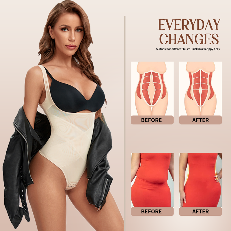 Mesh Cross Sexy Patchwork Thong Shaper For Women COMFREE Tummy Reducer Waist Slimmer Lingeries Bodyshaper Hip_voghion.com