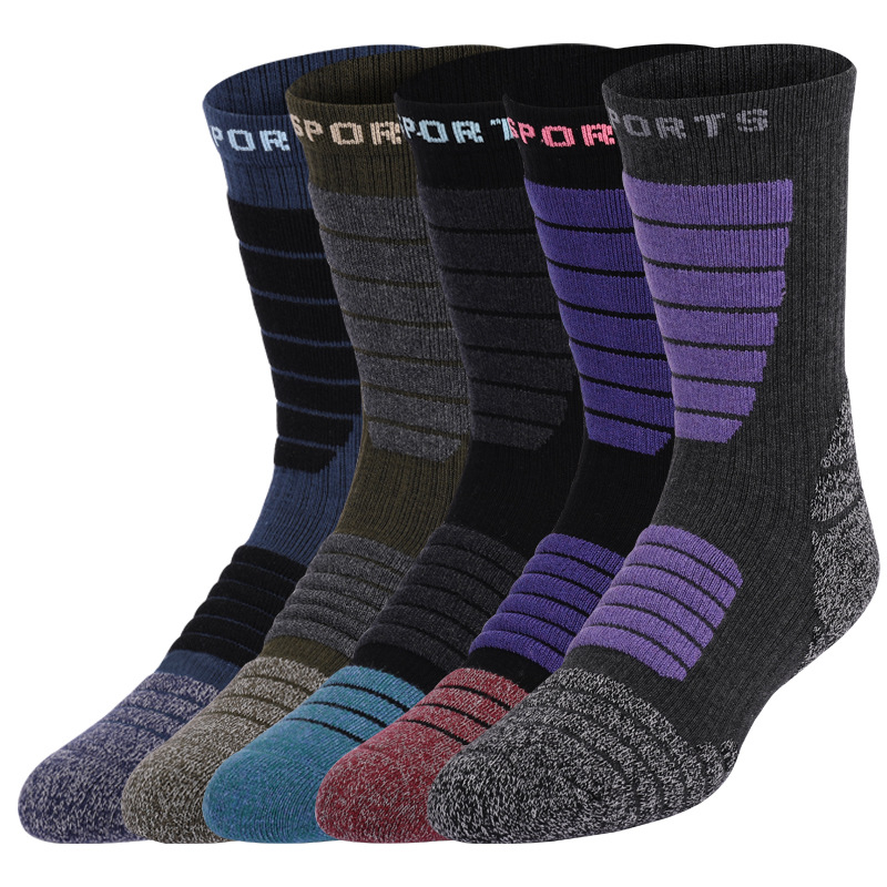 Calcetines de lana antibacterianos Mingjun Winter 3A, toallas gruesas, cálidos, para montañismo transfronterizo, esquí recreativo, antideslizantes, para baloncesto._voghion.com