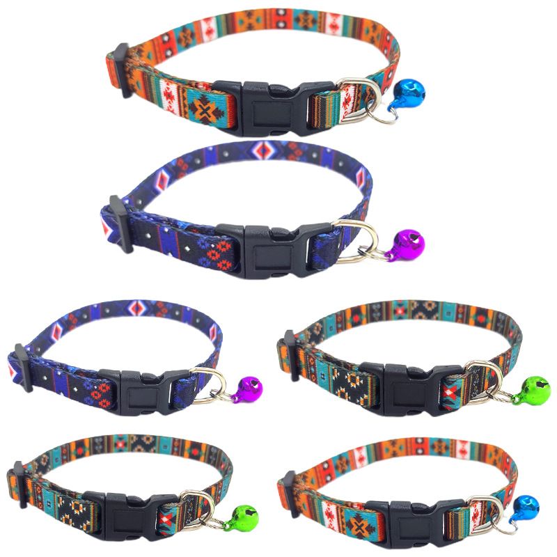 Cat Detachable Adjustable Pattern Tribal Aztec Southwest Safety Pet Collar_voghion.com