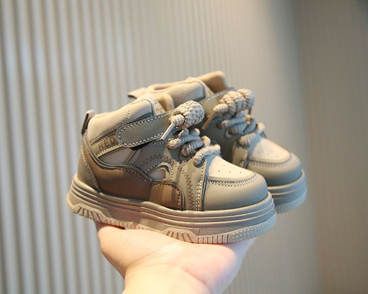 New Boys' Casual Board Shoes High Top Girls' Bread Shoes Soft Soled Baby Shoes_voghion.com