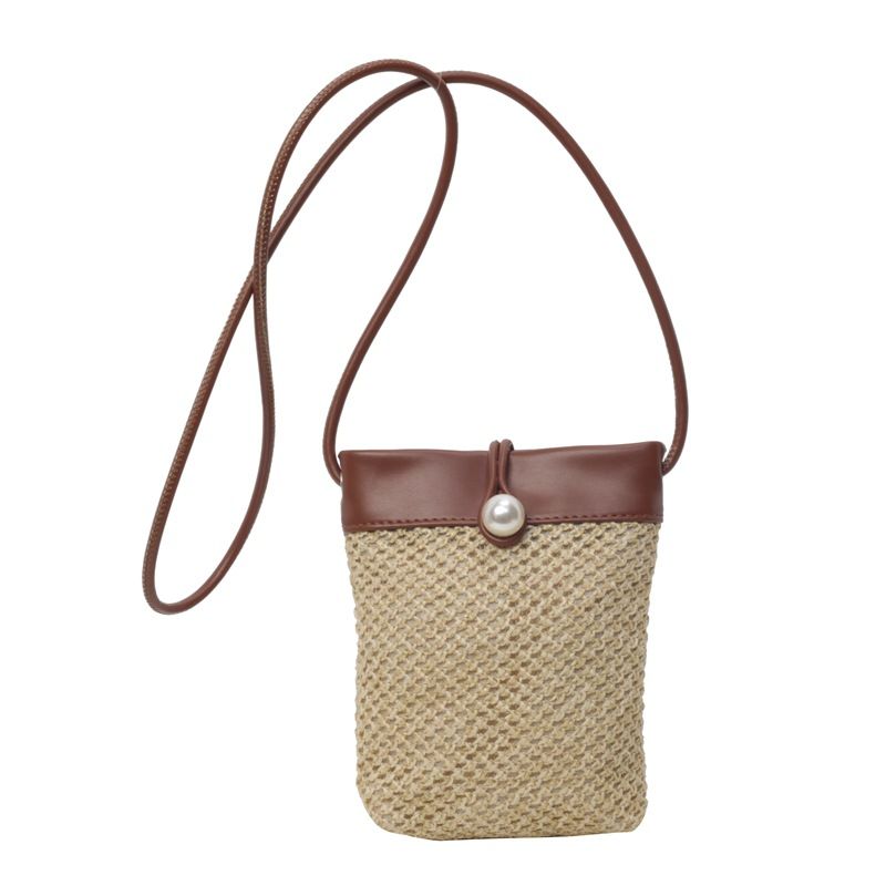 Borsa a tracolla piccola con texture squisita estiva per donna, 2024, nuova borsa a tracolla casual in paglia, stile foresta_voghion.com