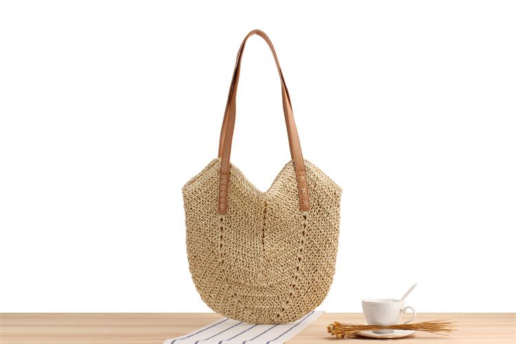 Sacs pour femmes, style une pièce, nouveau sac tissé creux, sac à bandoulière simple à la mode, sac tissé en corde de papier, sac décontracté pour femmes, sac de plage_voghion.com