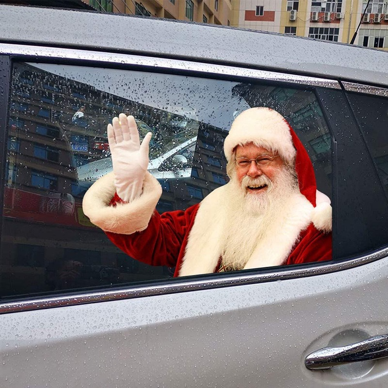 Neie Santa Claus Kreativ Dekorativ Autosfenster Blummensticker_voghion.com
