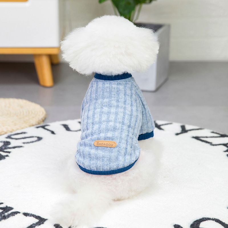 Új Teddy kiskutya kisállat ruházat őszi/téli 21 háromszínű alappulóver_voghion.com
