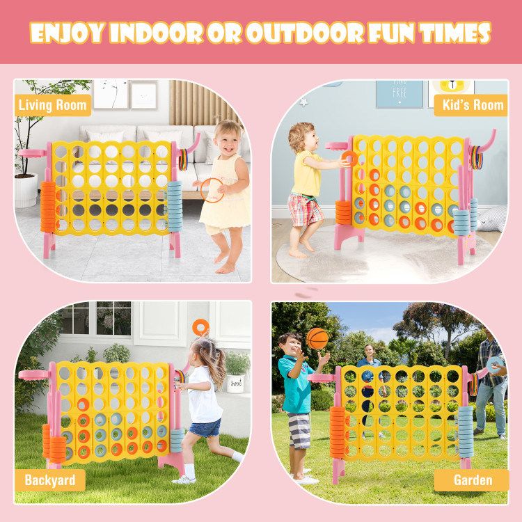 4-in-a-Row Connect Game with Basketball Hoop and Toss Ring_voghion.com