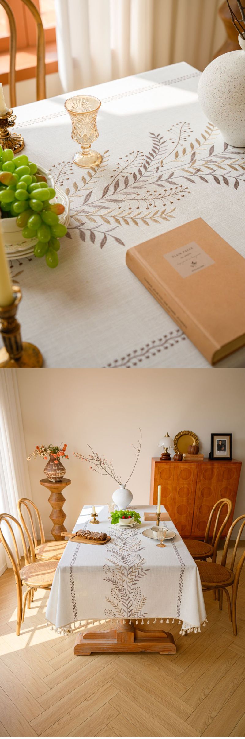 Yingchuang's New Three-dimensional Embroidered Tablecloth American High-grade Rectangular Dining Table Cloth Atmosphere Book Tablecloth_voghion.com