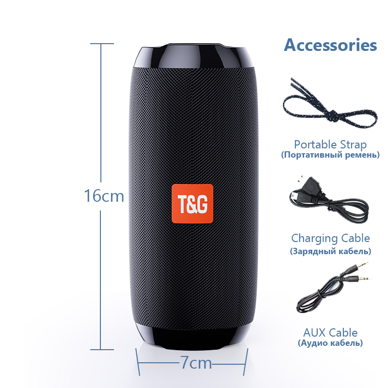 117 Outdoor Speaker Waterproof Portable Wireless Column Loudspeaker Box Support TF Card FM Radio Aux Input_voghion.com