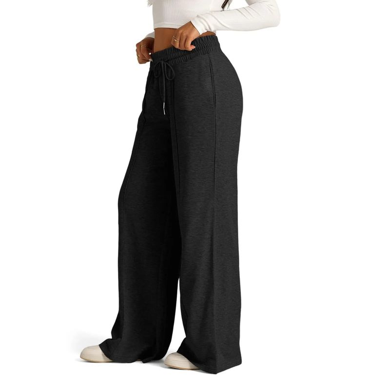 Pantaloni da tuta a vita alta e gamba larga da donna, morbidi jogger in cotone al latte traspirante, pantaloni casual larghi per corsa, yoga e viaggi (S-XXL)_voghion.com