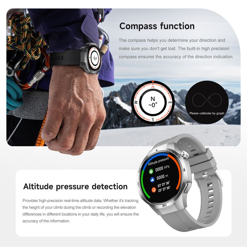 Nowy inteligentny zegarek NFC GPS Motion Track 1,53" ekran HD Wielowymiarowy inteligentny zegarek do monitorowania zdrowia odpowiedni dla systemów Android i iOS_voghion.com