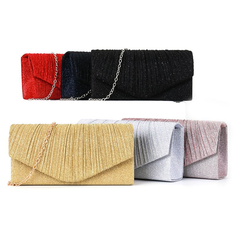 2024 neue Handtasche Plissee Gestreifte Abdeckung Kopf Glitter Abendkleid Party frauen Tasche_voghion.com