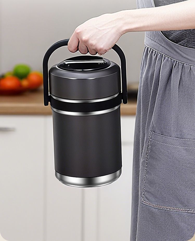 Youyoujia 304 Stainless Steel Insulated Vacuum Portable Lunch Box For Office Workers And Students, Thickened Three-Layer_voghion.com