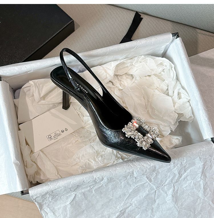 Women’s Shoes Rhinestone Pointed Toe High Heeled Shoes Fairy Shoes New Temperament Stilettos Party Shoes_voghion.com