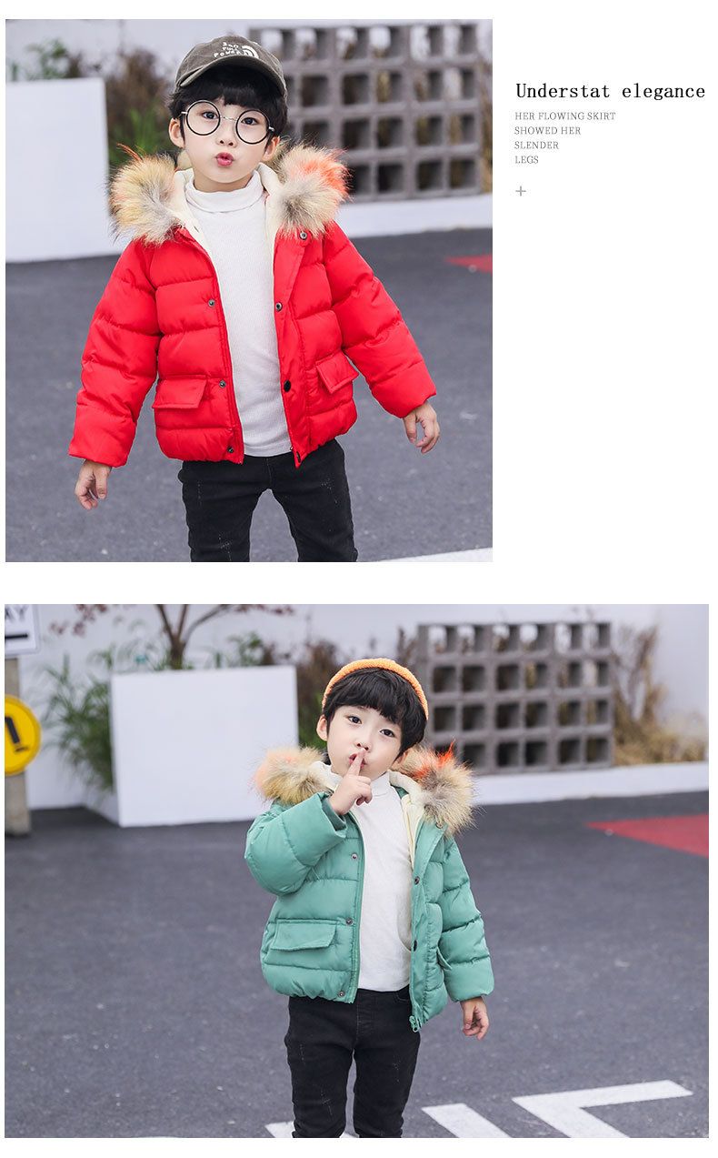 Kids Winter Jacket With Faux Fur Hood - Warm Fleece-Lined Coat For Boys & Girls (80-130cm) - Soft Polyester Outer & Inner - Zipper Closure_voghion.com