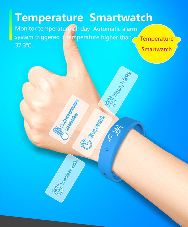 Orologi per bambini, ricarica, vibrazione, promemoria, sveglia silenziosa, per misurare la temperatura corporea, orologio intelligente impermeabile per studenti._voghion.com