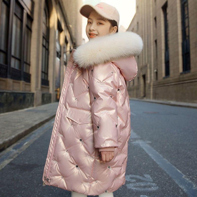 Mittellange Kinderkleidung für Mädchen aus Daunenbaumwolle für Kinder, neue westliche Winterjacke 2023, hell_voghion.com