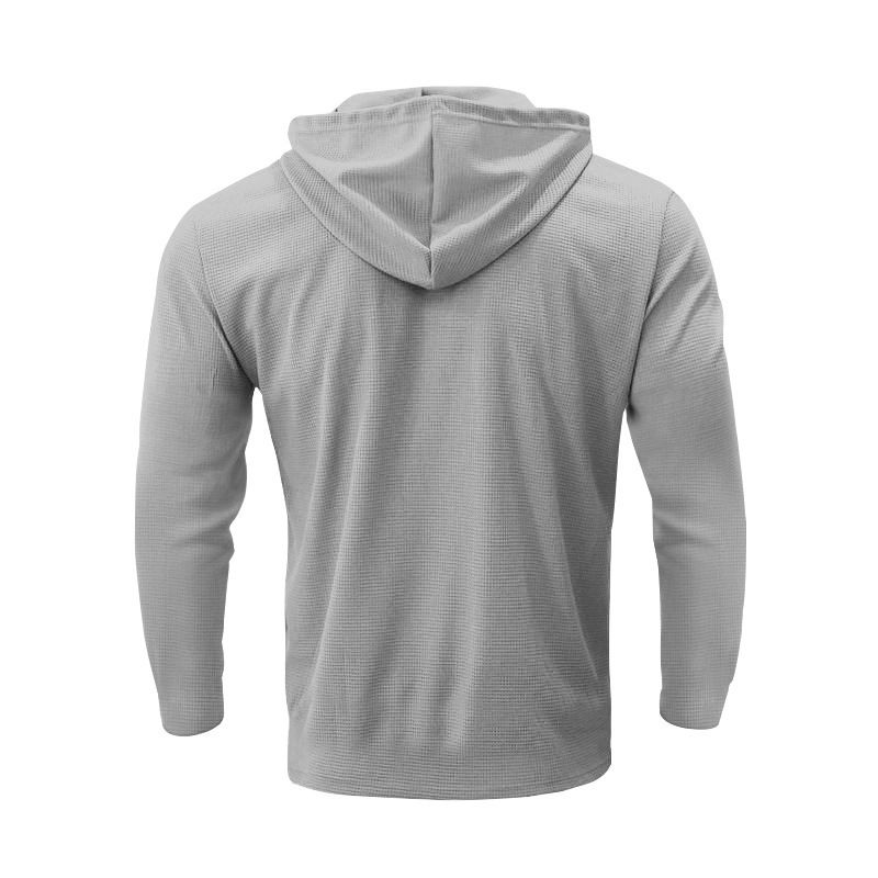 Herren-Set aus Waffelstrick-Hoodie und Jogginghose – Atmungsaktive Loungewear mit langen Ärmeln (lässiges, einfarbiges zweiteiliges Outfit)_voghion.com