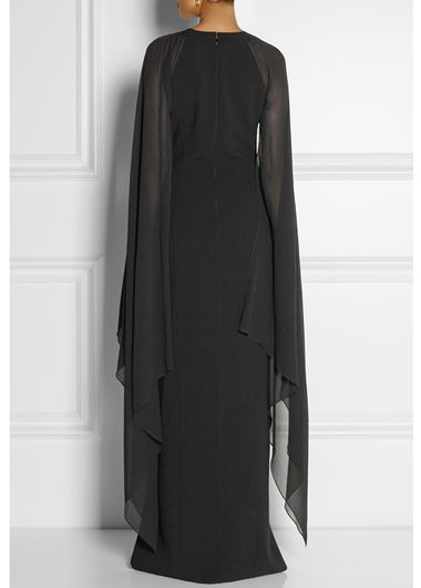 Vestido largo sin mangas del vestido de noche del mantón de la gasa de las mujeres_voghion.com