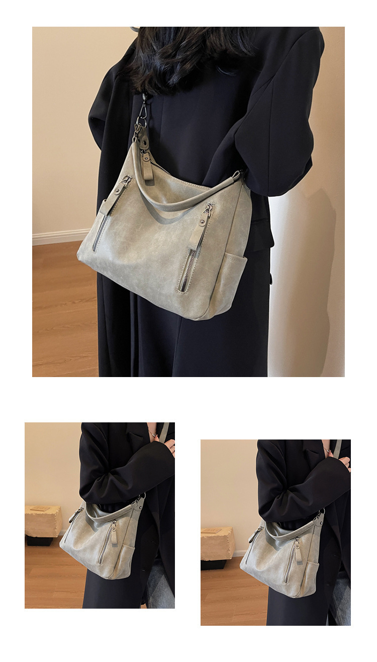 Sacs à bandoulière pour femme, avec une texture fine, pour les étudiantes en cours. Sac à bandoulière simple de grande capacité pour les déplacements quotidiens. Sacs fourre-tout._voghion.com
