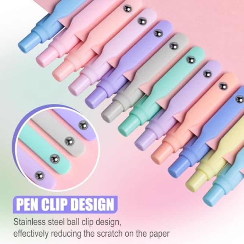 Gel Pens 12 Pcs 0.5mm Fine Point Aesthetic Quick Dry No Smudge Smooth Writing Comfortable Grip Cute Black Ink For Journaling Sc_voghion.com